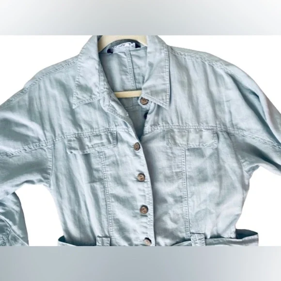 Zara Limited Edition Wide Linen Blend Cargo Jumpsuit. Size M - Picture 7 of 9